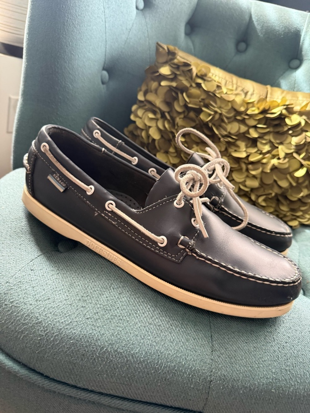 Sebago Docksides Navy Leather View 4
